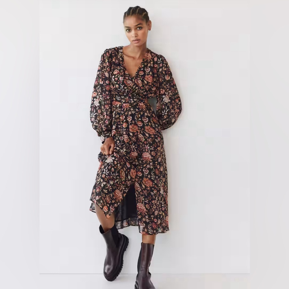 Mango Floral Print Dress